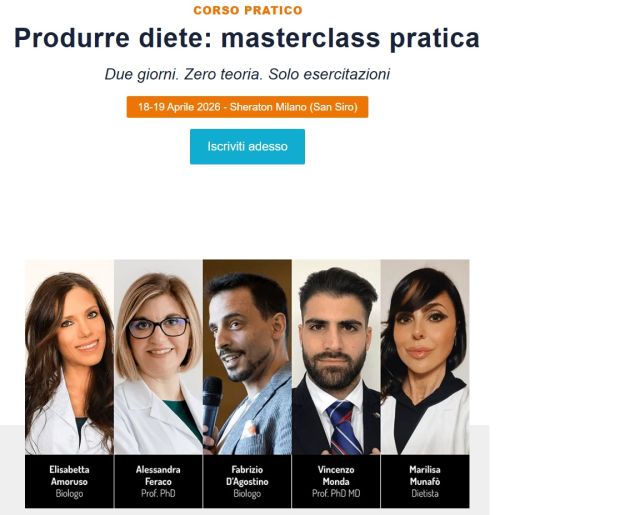 Dietamedicale al Corso SIFA – 18-19 Aprile 2026